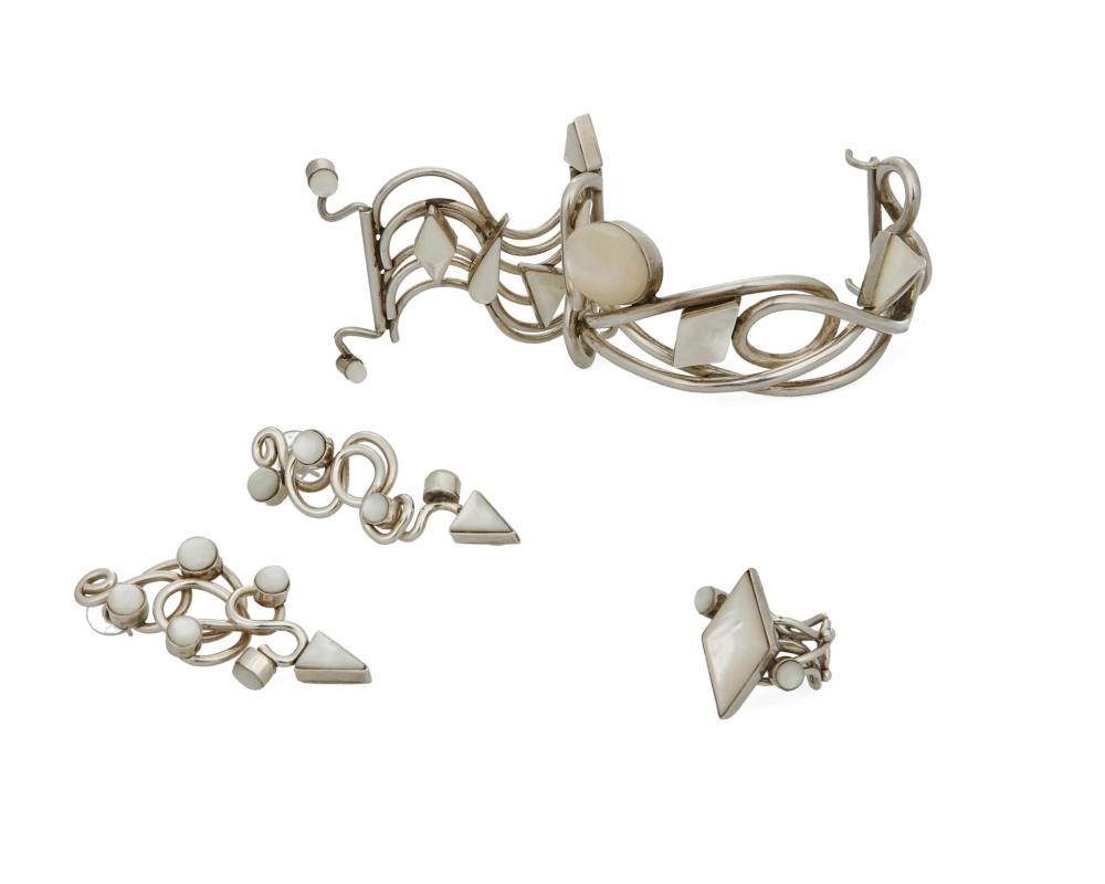 Appraisal: Veronica Poblano b Zuni A set of abstract sterling wire