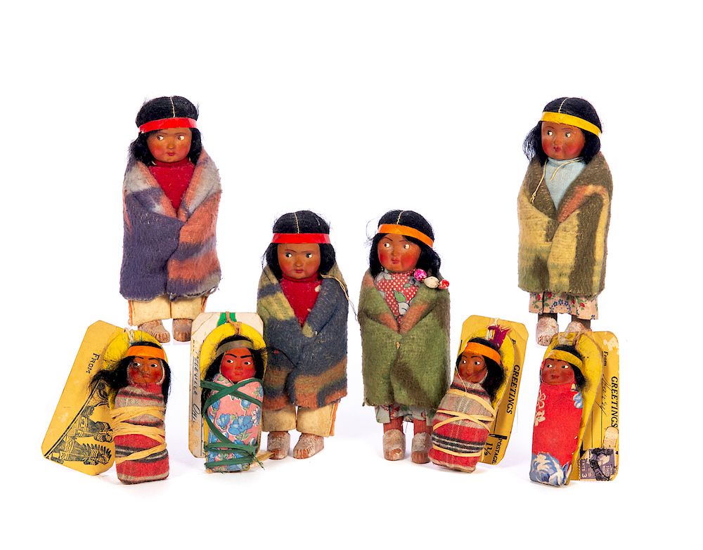 Appraisal: Skookum Indian Dolls Yosemite Souvenirs Good condition with no damage