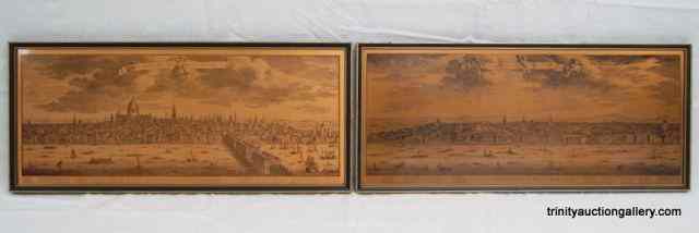 Appraisal: Vintage English Copper Scenic Etchings FramedThis is for vintage framed