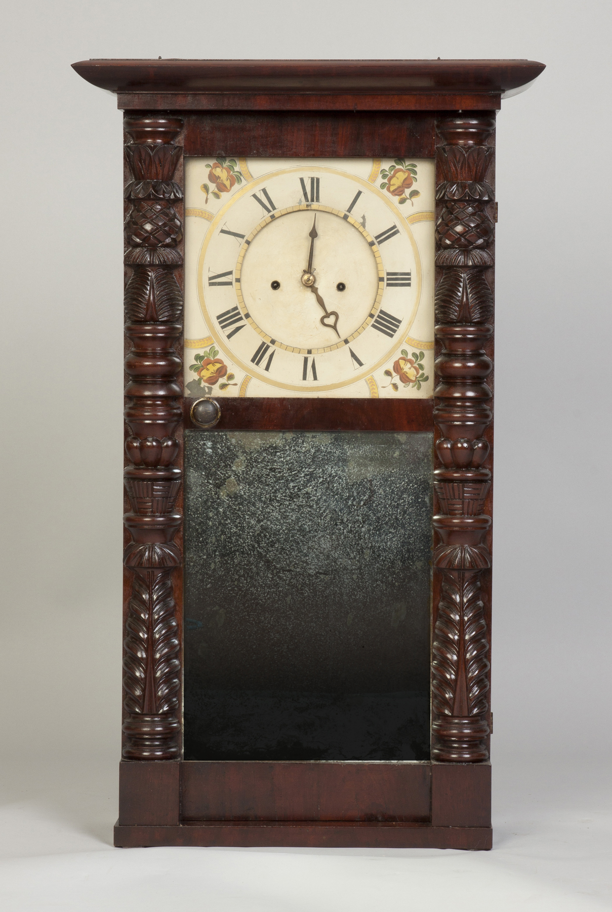 Appraisal: Abner Jones Bloomfield NY Empire Shelf Clock C Mahogany case