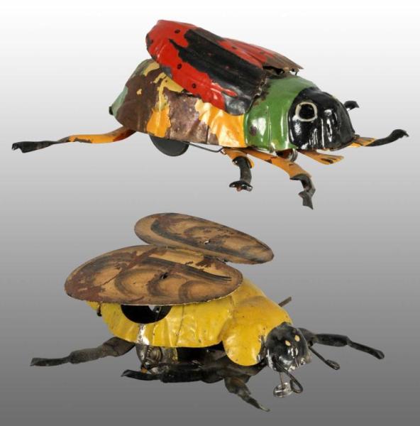 Appraisal: Lot of Tin Hand-Painted Insect Wind-Up Toys Description German Working