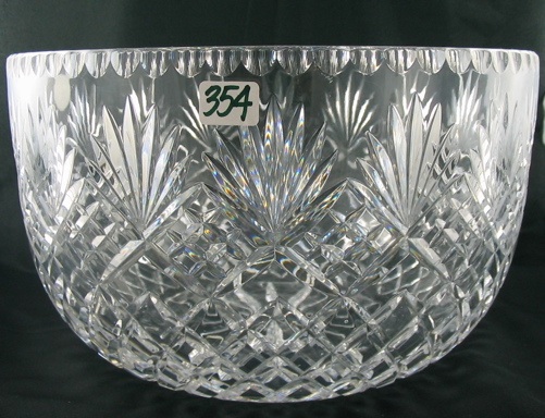 Appraisal: A DEEP CUT CRYSTAL SALAD BOWL diamond and fan pattern