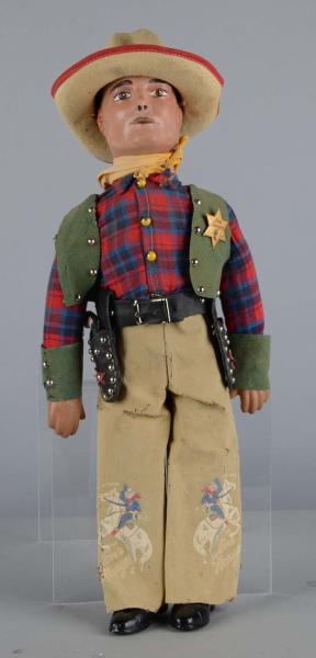 Appraisal: Dollcraft Lone Ranger Composition Doll This painted wood doll features