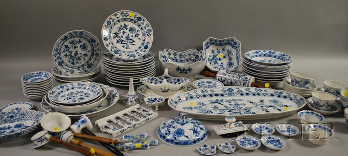 Appraisal: Approximately Eighty-four Piece Meissen Blue Onion and Variant Pattern Porcelain