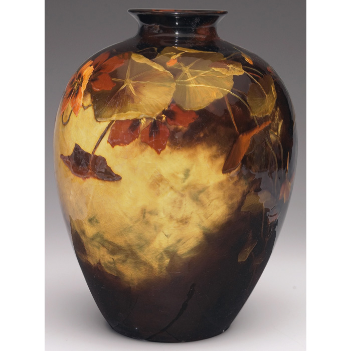 Appraisal: Weller Aurelian vase large bulbous shape in a brown glaze