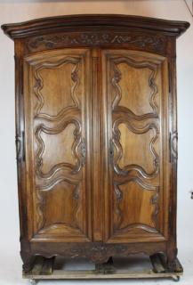 Appraisal: French early th century Lyonnais armoire in walnut French early