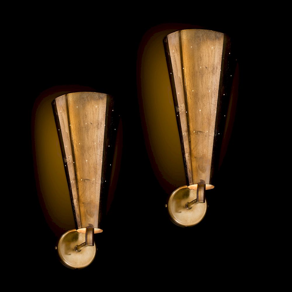 Appraisal: Paavo Tynell Impressive custom order wall lights designed by Paavo