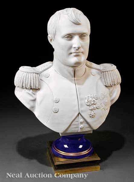 Appraisal: An Antique Biscuit Porcelain Portrait Bust of Napoleon mid- th