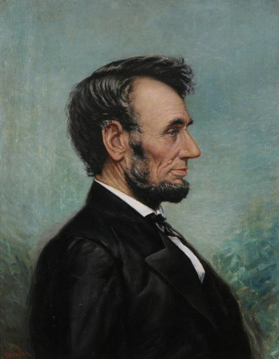 Appraisal: FRANKLIN COURTER American - ABRAHAM LINCOLN signed lower left Oil