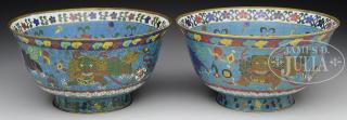 Appraisal: PAIR OF CLOISONNE BOWLS China early th century Each bowl