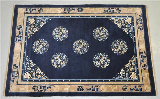 Appraisal: Wool on Cotton Handwoven Chinese Rug Circa Sculpted ivory floral