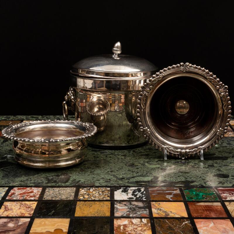 Appraisal: Group of Silver Plate Barware Comprising An ice bucket and