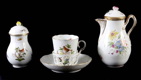 Appraisal: A group of Herend porcelain table articles in the Rothschild