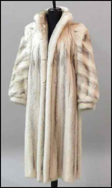 Appraisal: BLACK AND WHITE CROSS MINK COAT Size - Condition No