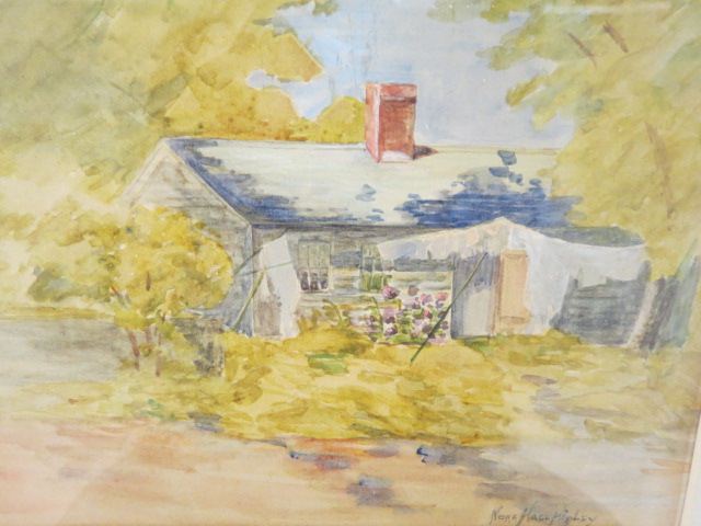 Appraisal: Nora Hall Higley Watercolor cottage scene Tryon NC artist born