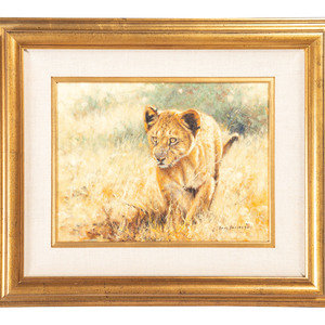 Appraisal: Eric Forlee American b Lion Cub oil on canvas signed