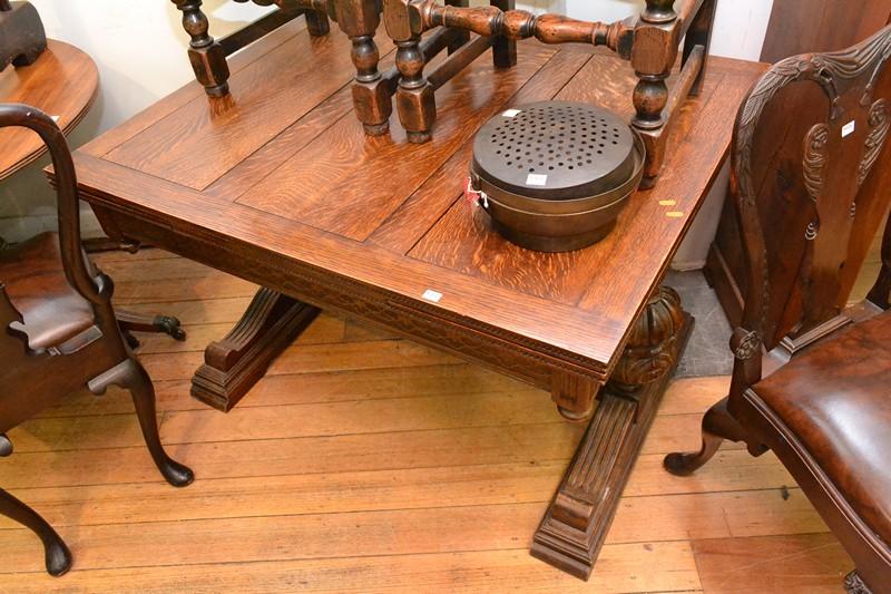 Appraisal: A JACOBEAN STYLE EXTENSION DINING TABLE A JACOBEAN STYLE EXTENSION