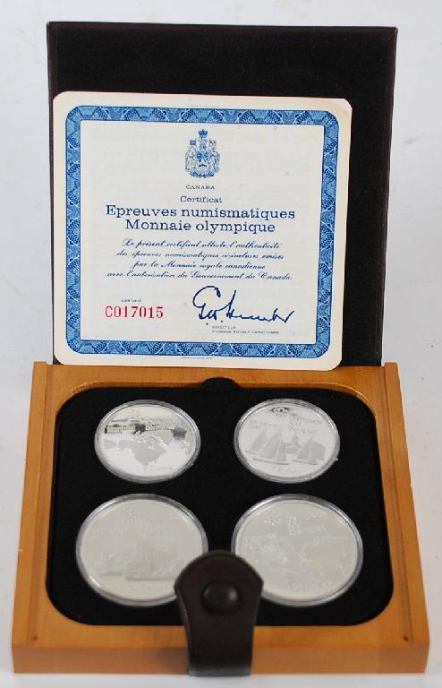 Appraisal: MONTREAL OLYMPIC FOUR SILVER COIN PROOF SET comprising two ten