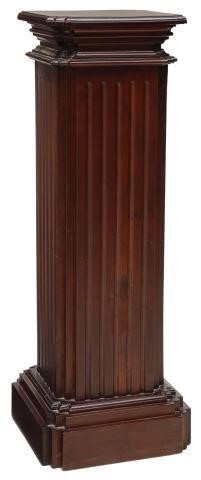 Appraisal: Classical style mahogany column pedestal th c square top over