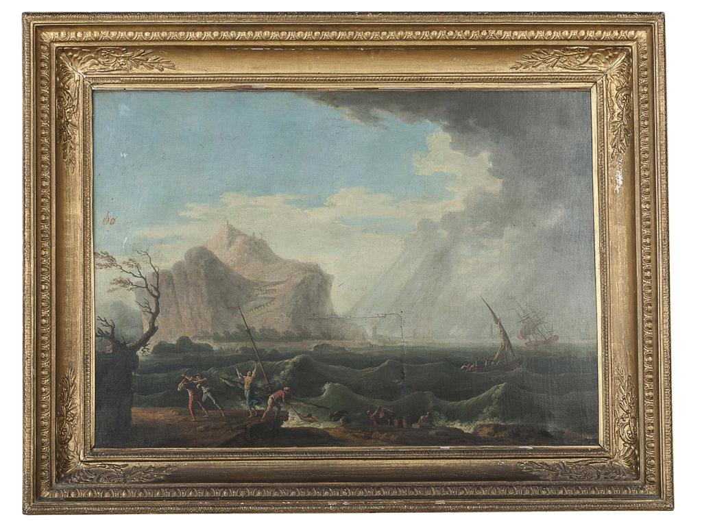 Appraisal: FOLLOWER OF CLAUDE JOSEPH VERNET WRECKERS AFTER A STORM Oil