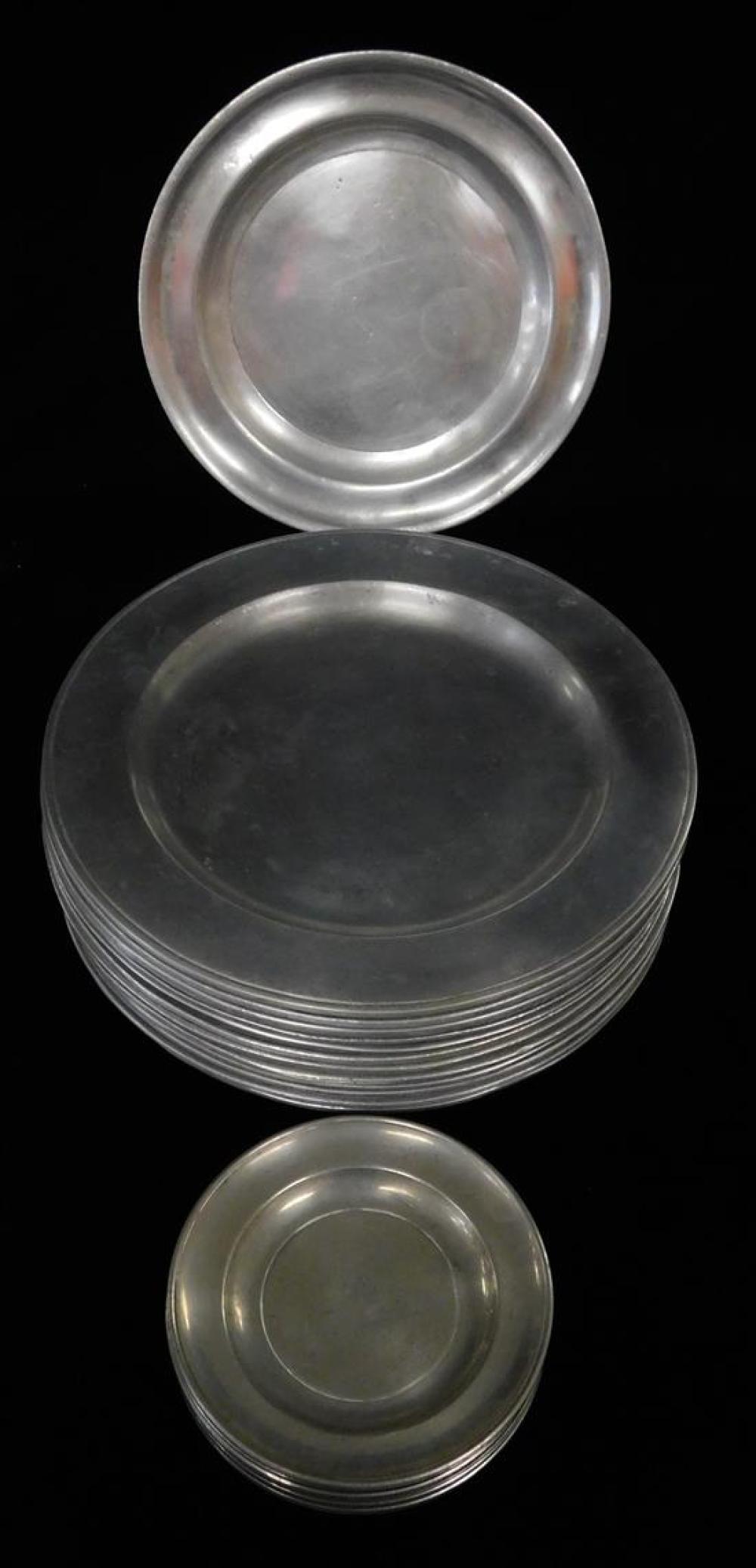 Appraisal: Reproduction pewter plates by Wilton Stieff twenty-five pieces total including