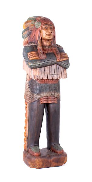 Appraisal: Carved Wooden Cigar Store Indian Featured in this lot is