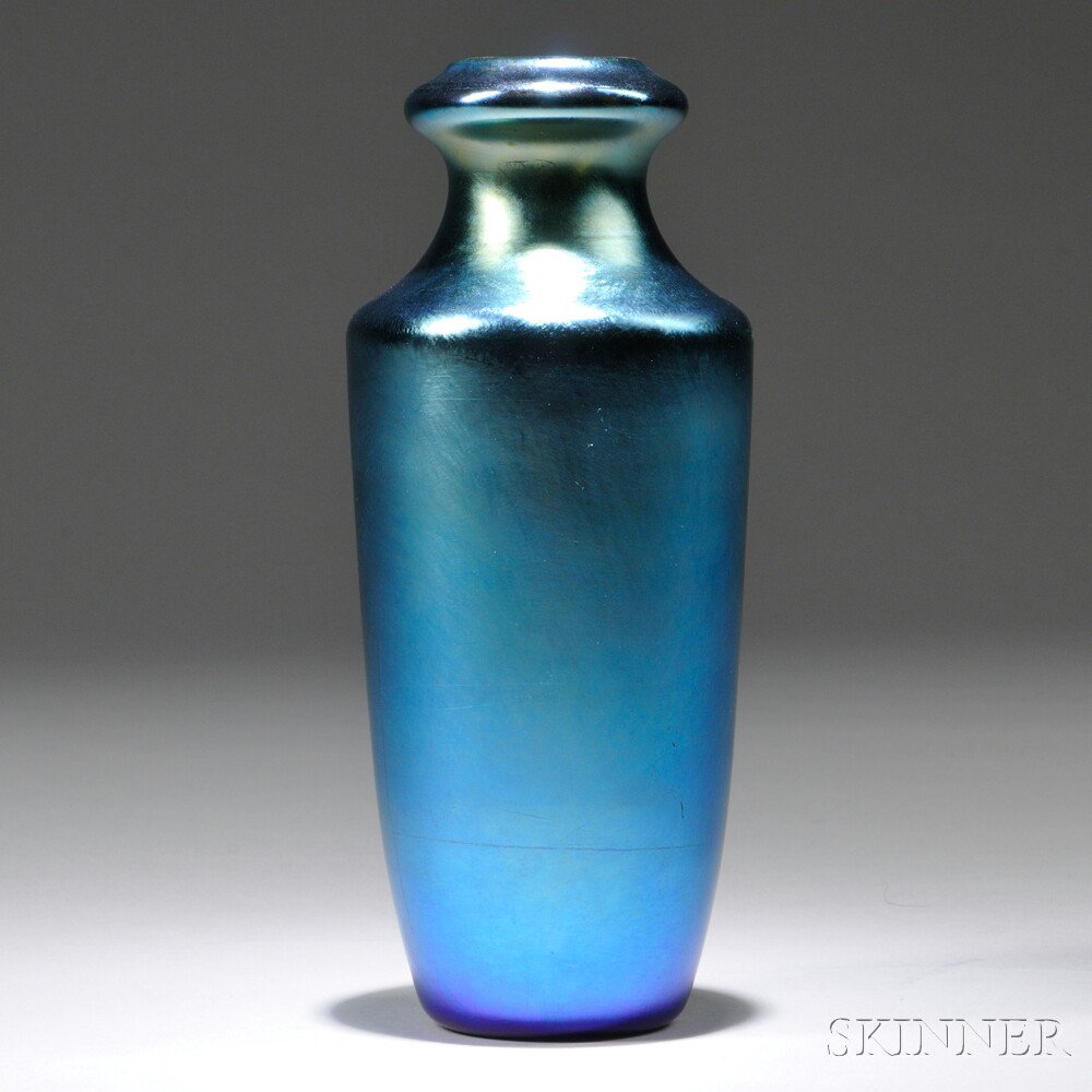 Appraisal: Quezal Blue Aurene Vase Art glass New York - Shouldered