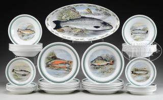 Appraisal: -PIECE FISH SET BY PORTMEIRION POTTERY Marked on bottom Made