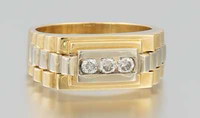 Appraisal: A Gentleman's Rolex Diamond Ring k yellow and white gold