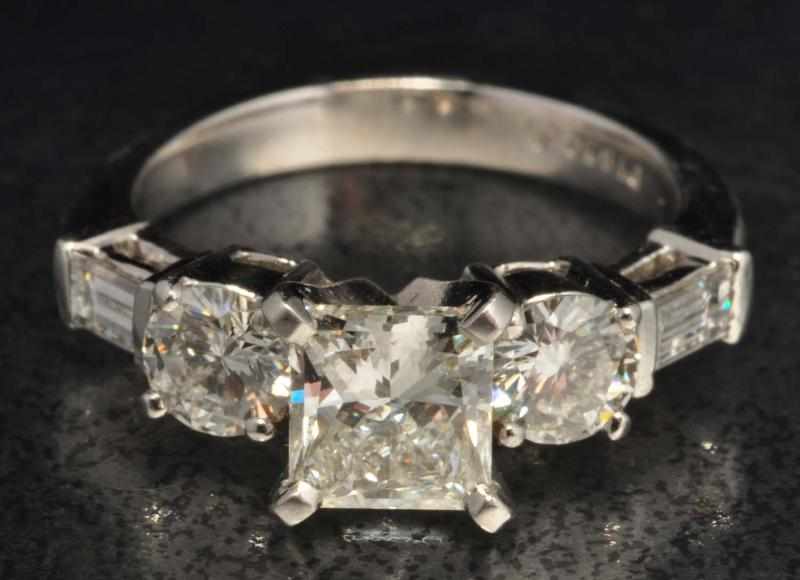 Appraisal: Platinum Diamond Ring Description Diamonds ct center stone with ctw