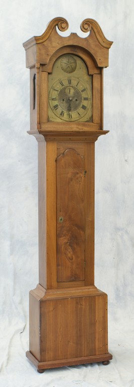 Appraisal: th c walnut tall clock with day brass dial movement