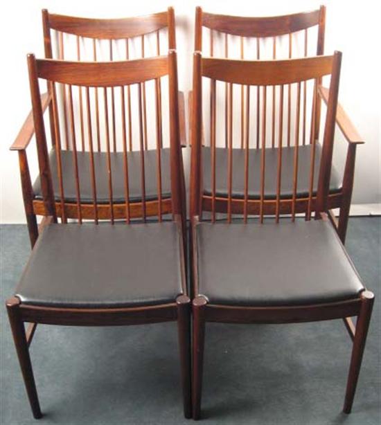 Appraisal: Eight Rosewood Chairs Sibast Denmark with faux leather seats Two