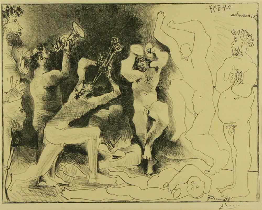 Appraisal: PABLO PICASSO SPANISH - LA DANSE DES FAUNES CANNES DIMANCHE