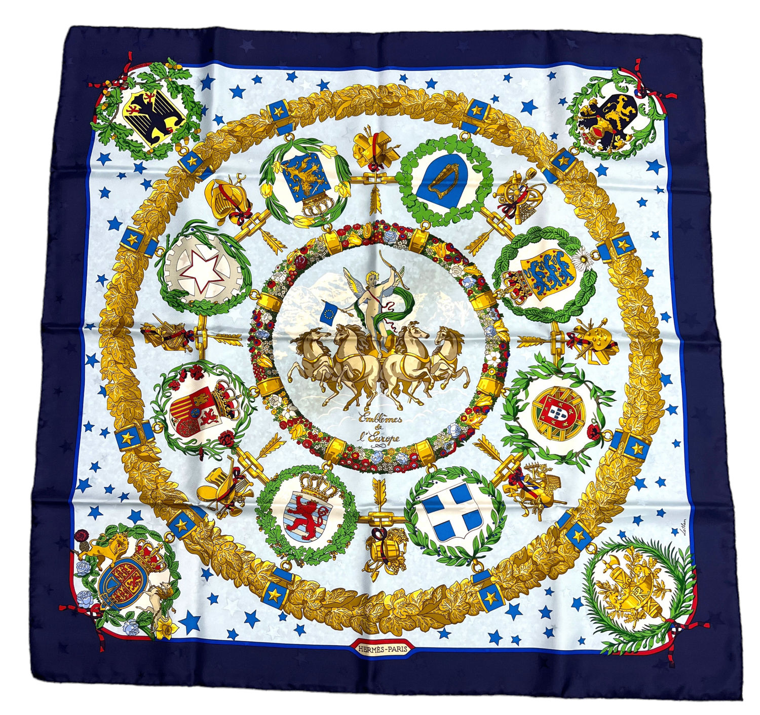 Appraisal: Hermes Emblemes De L'europe Silk ScarfSize x Scarf is in