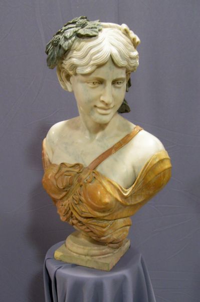 Appraisal: Neo-Classical Marble Bust Tri-colored marble Measures high and wide Age