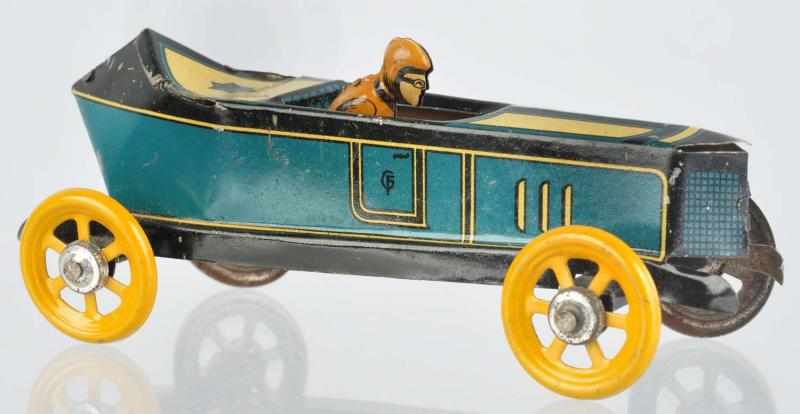 Appraisal: Tin Litho CKO Race Car Penny Toy German Boat Tail