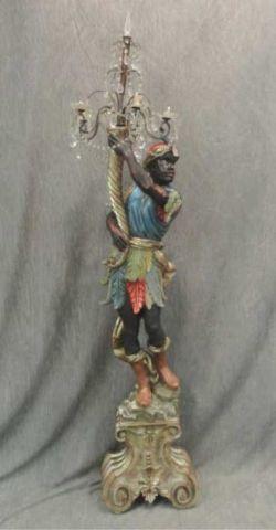 Appraisal: Antique Blackamoor Lamp From a Queens NY estate Dimensions h