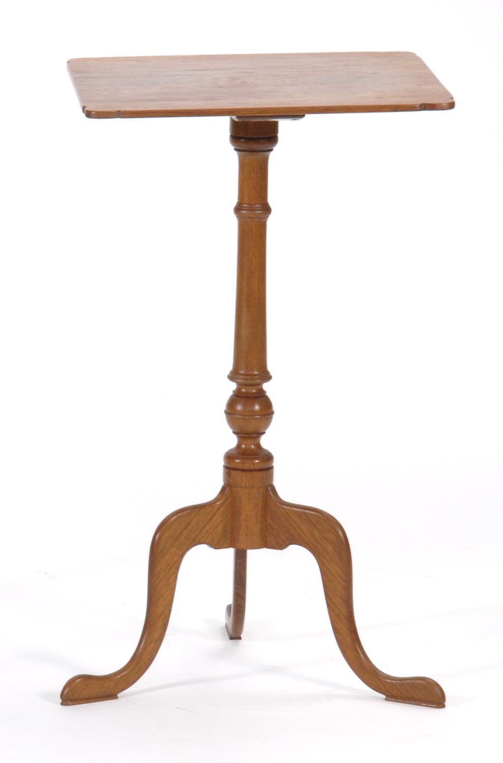 Appraisal: QUEEN ANNE-STYLE CANDLESTAND Possibly in chestnut With shaped top and