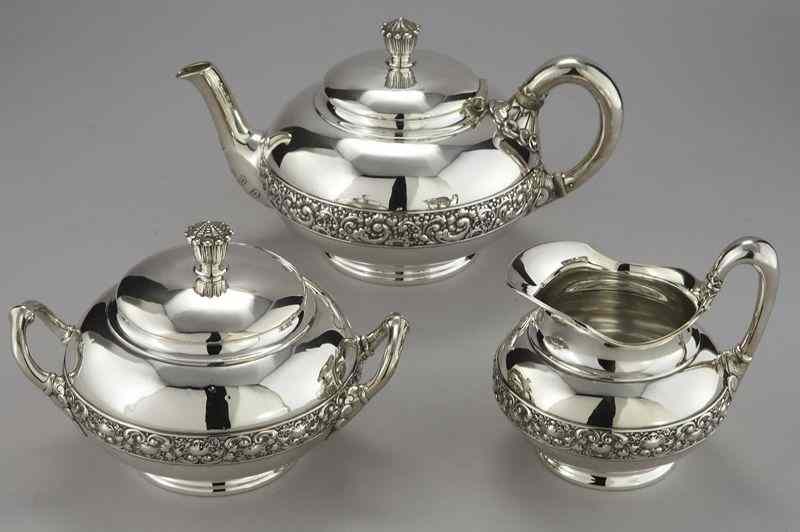 Appraisal: pc Tiffany and Co pattern sterling silvertea service comprised of