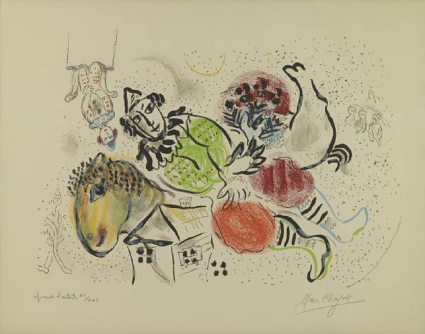 Appraisal: Marc Chagall Russian French - The Traveling Circus M Lithograph