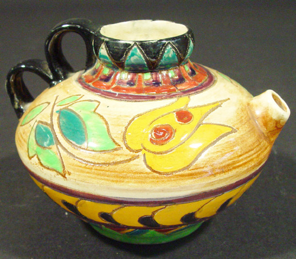 Appraisal: Shorter Sons Basra pottery ewer with incised and painted decoration