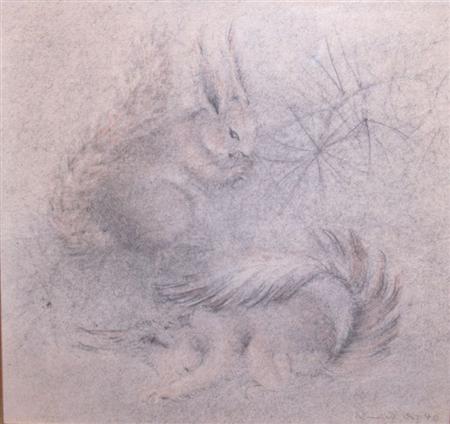 Appraisal: French School th Century European Red Squirrels Estimate -