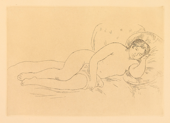 Appraisal: PIERRE-AUGUSTE RENOIR Femme nue couch tourn e a droite e