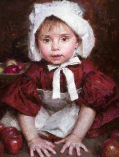 Appraisal: MORGAN WEISTLING b Girl with Bonnet and Apron MORGAN WEISTLING