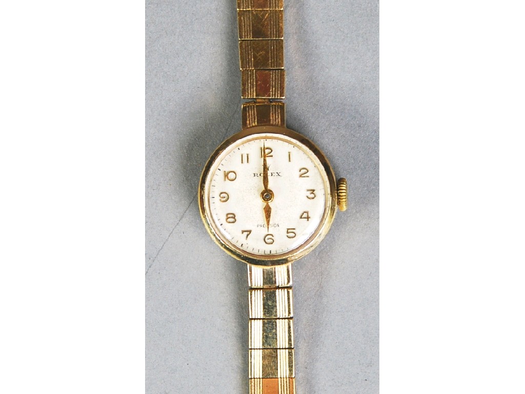 Appraisal: LADY'S ROLEX PRECISION ct GOLD WRIST WATCH and the ct