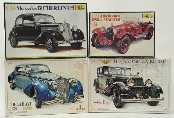 Appraisal: Heller plastic model kits Lot consisting of Heller European detailed