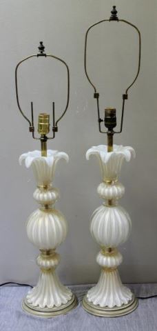 Appraisal: Pair of Vintage Midcentury Murano Glass Lamps Great looking pair