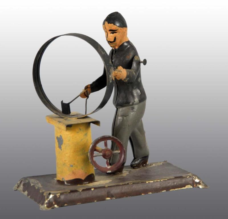 Appraisal: Tin Hand-Painted Steam Accessory Wheelwright Toy Description German circa Unusual