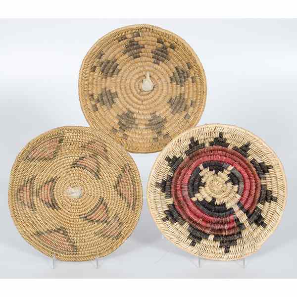 Appraisal: Navajo and Mescalero Apache Baskets lot of including one polychrome