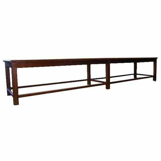 Appraisal: An Indian Wide Plank Teak Bench circa having a rectangular